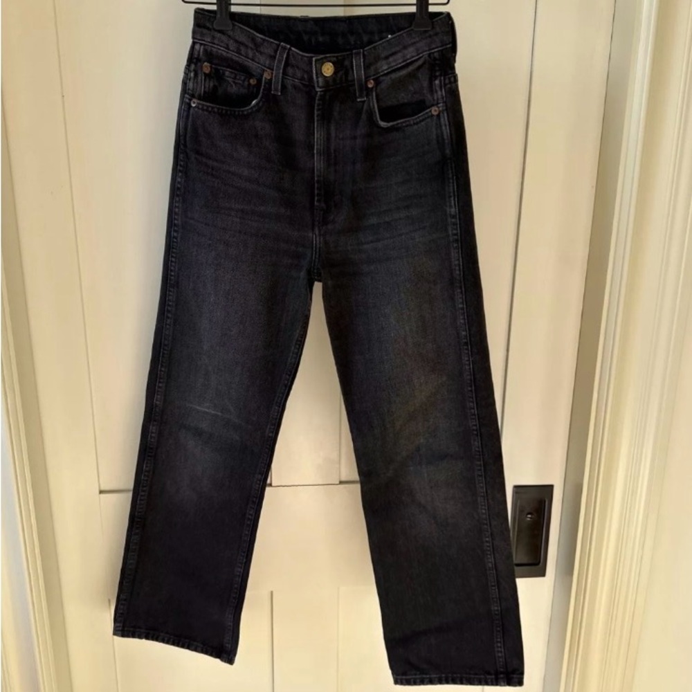 B Sides Plein Relaxed Straight Stil Black Jean - Made in USA - size 25 - Picture 8 of 13